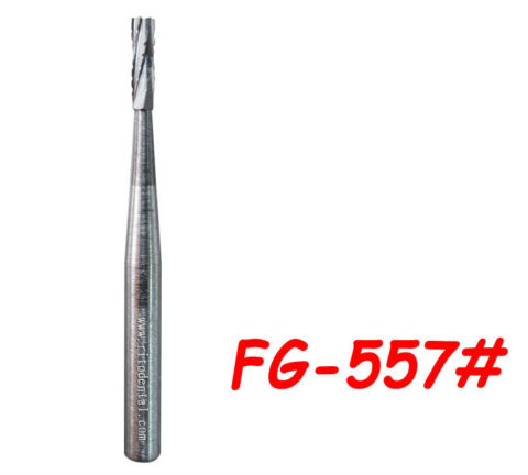 Verdent 10 Frese In Carburo Dentale FG 557 – Fessura Dritta Taglio Incrociato, Made In Europe